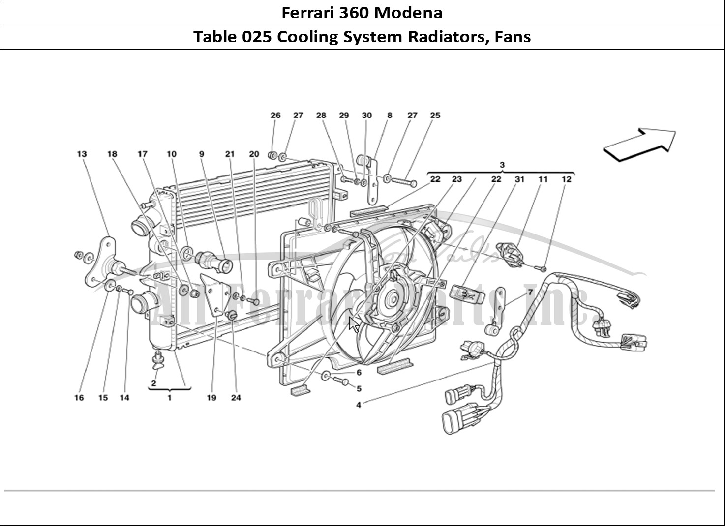 Ferrari Parts Ferrari 360 Modena Page 025 Cooling System Radiators