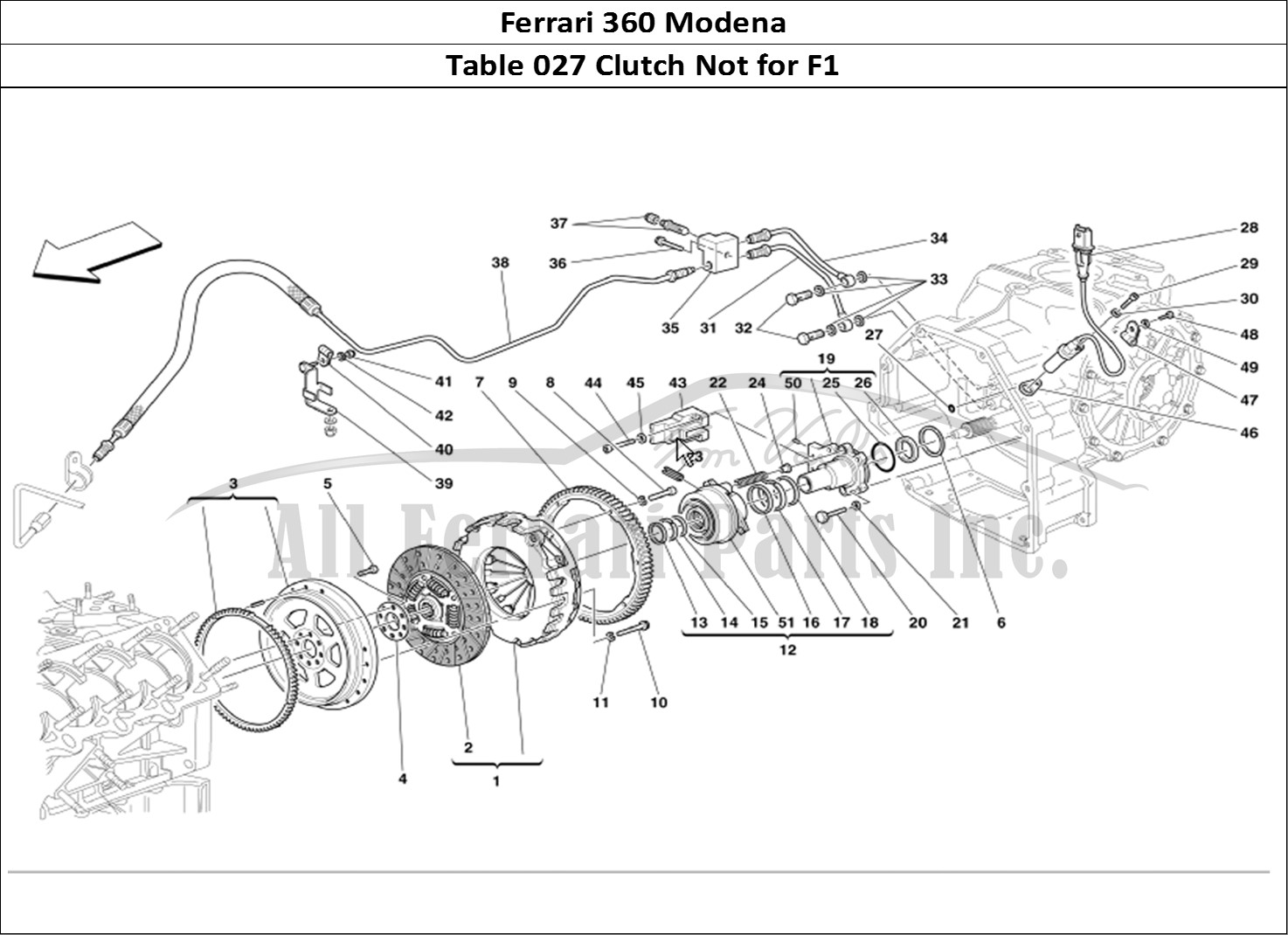 Ferrari Parts Ferrari 360 Modena Page 027 Clutch and Controls -Not