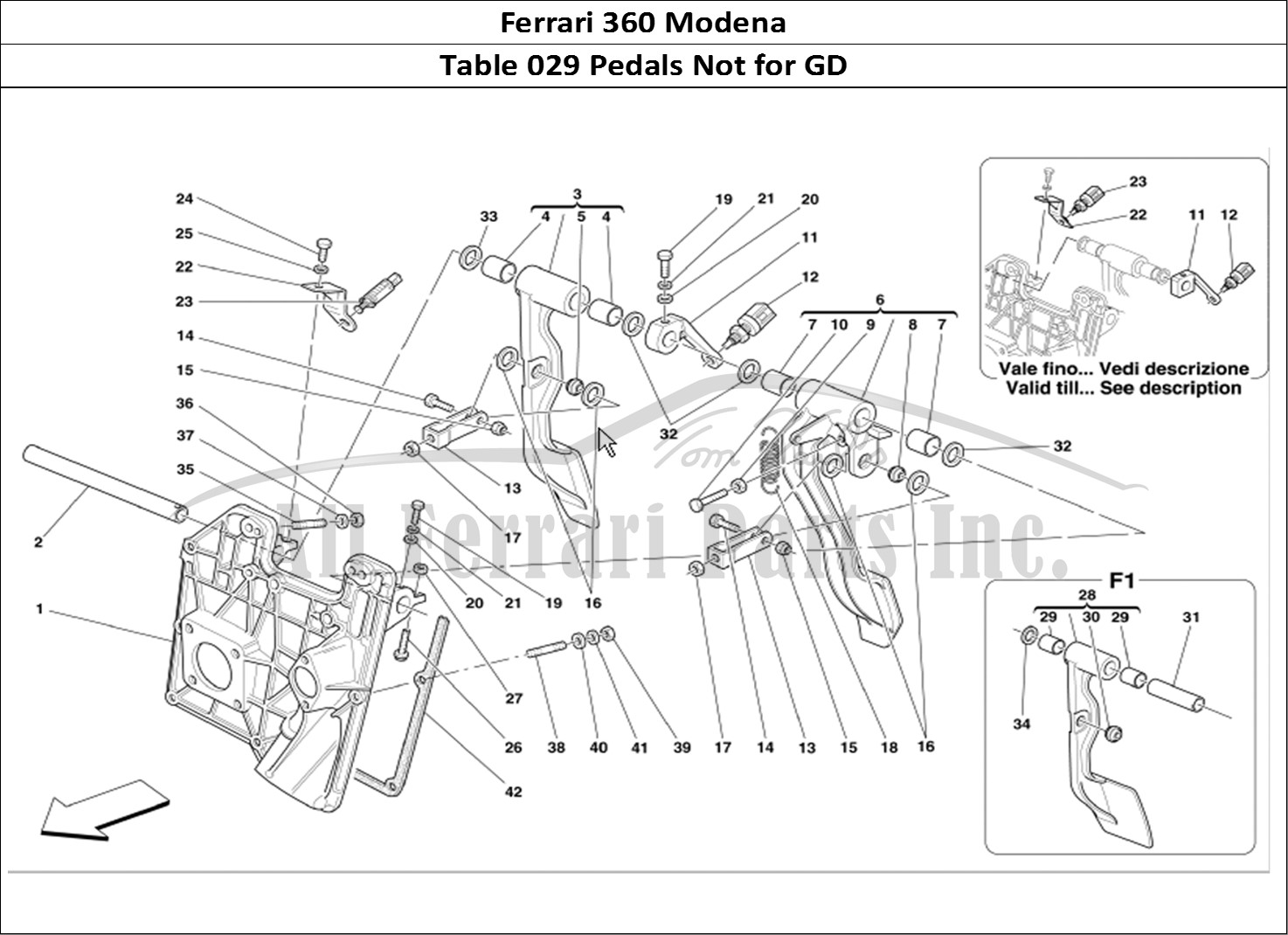 Ferrari Parts Ferrari 360 Modena Page 029 Pedals -Not for GD-