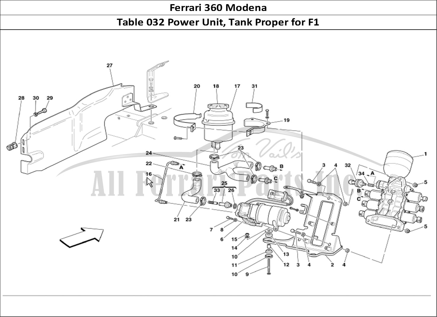 Ferrari Parts Ferrari 360 Modena Page 032 Power Unit and Tank -Vali