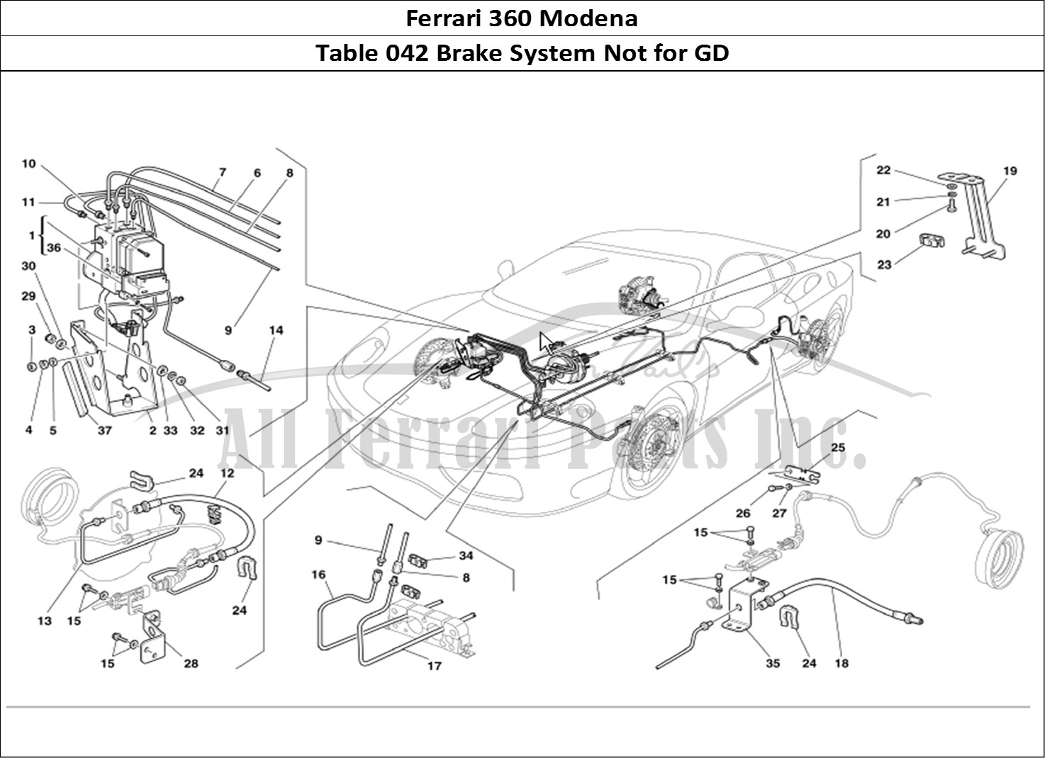 Ferrari Parts Ferrari 360 Modena Page 042 Brake System -Not for GD-