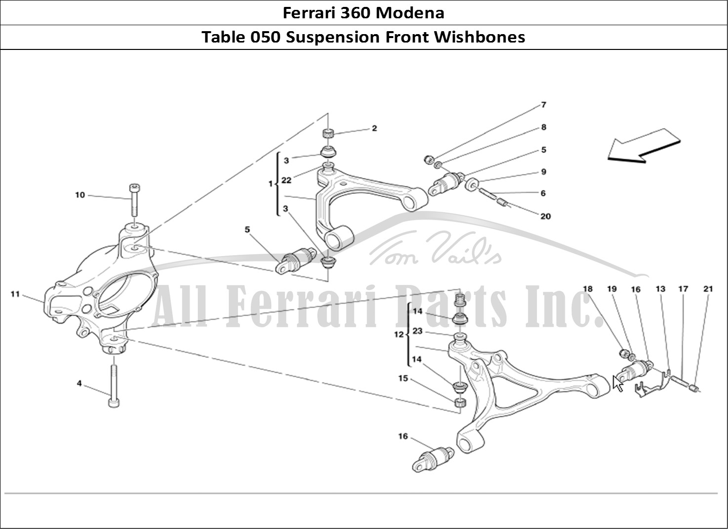 Ferrari Parts Ferrari 360 Modena Page 050 Front Suspension Wishbone