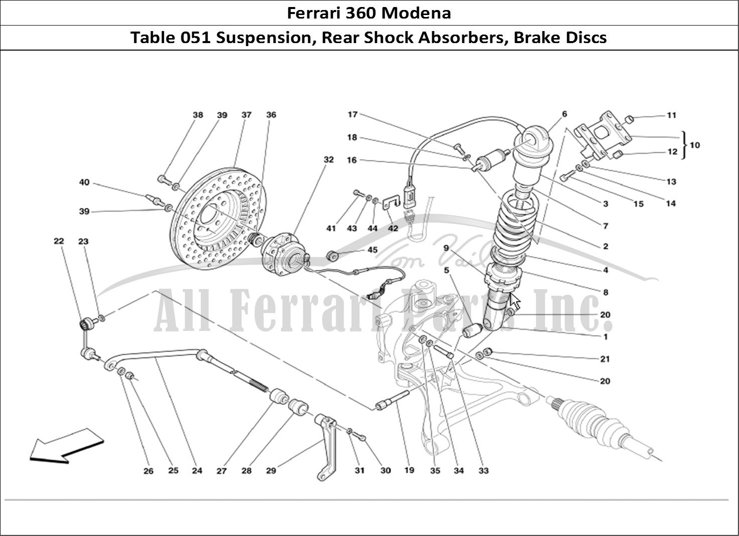 Ferrari Parts Ferrari 360 Modena Page 051 Rear Suspension Shock Abs