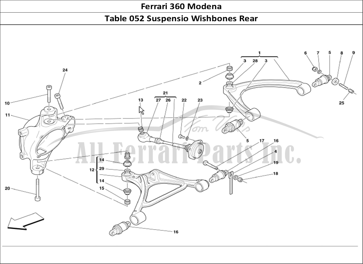 Ferrari Parts Ferrari 360 Modena Page 052 Rear Suspension Wishbones