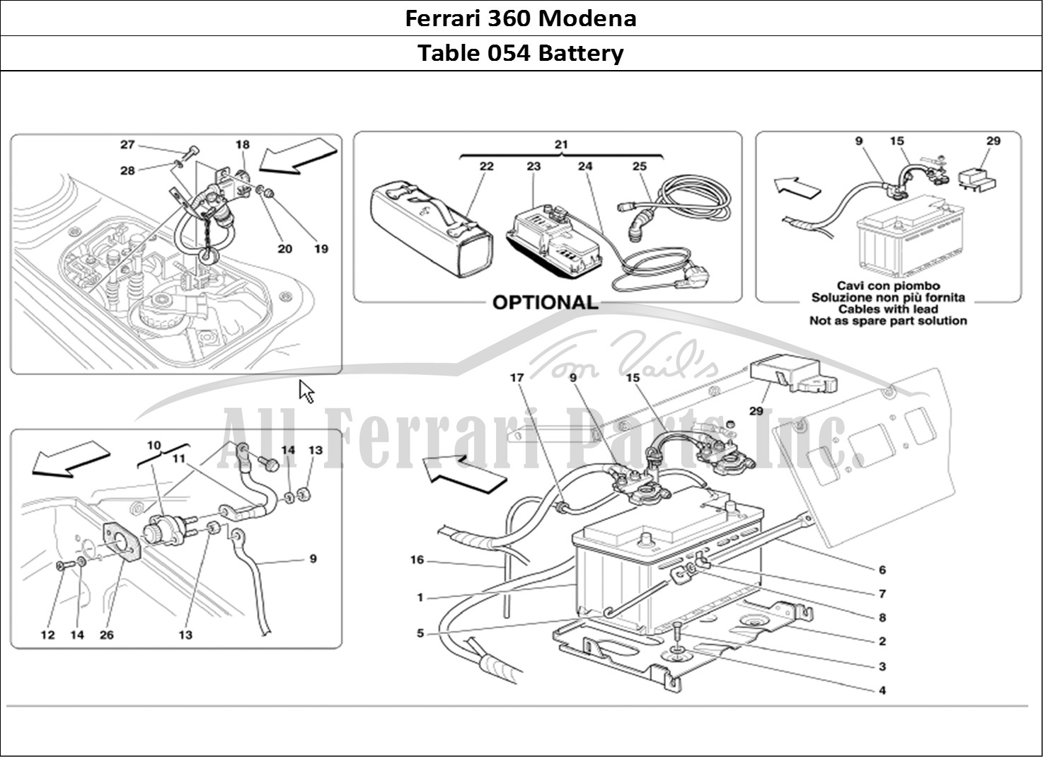 Ferrari Parts Ferrari 360 Modena Page 054 Battery