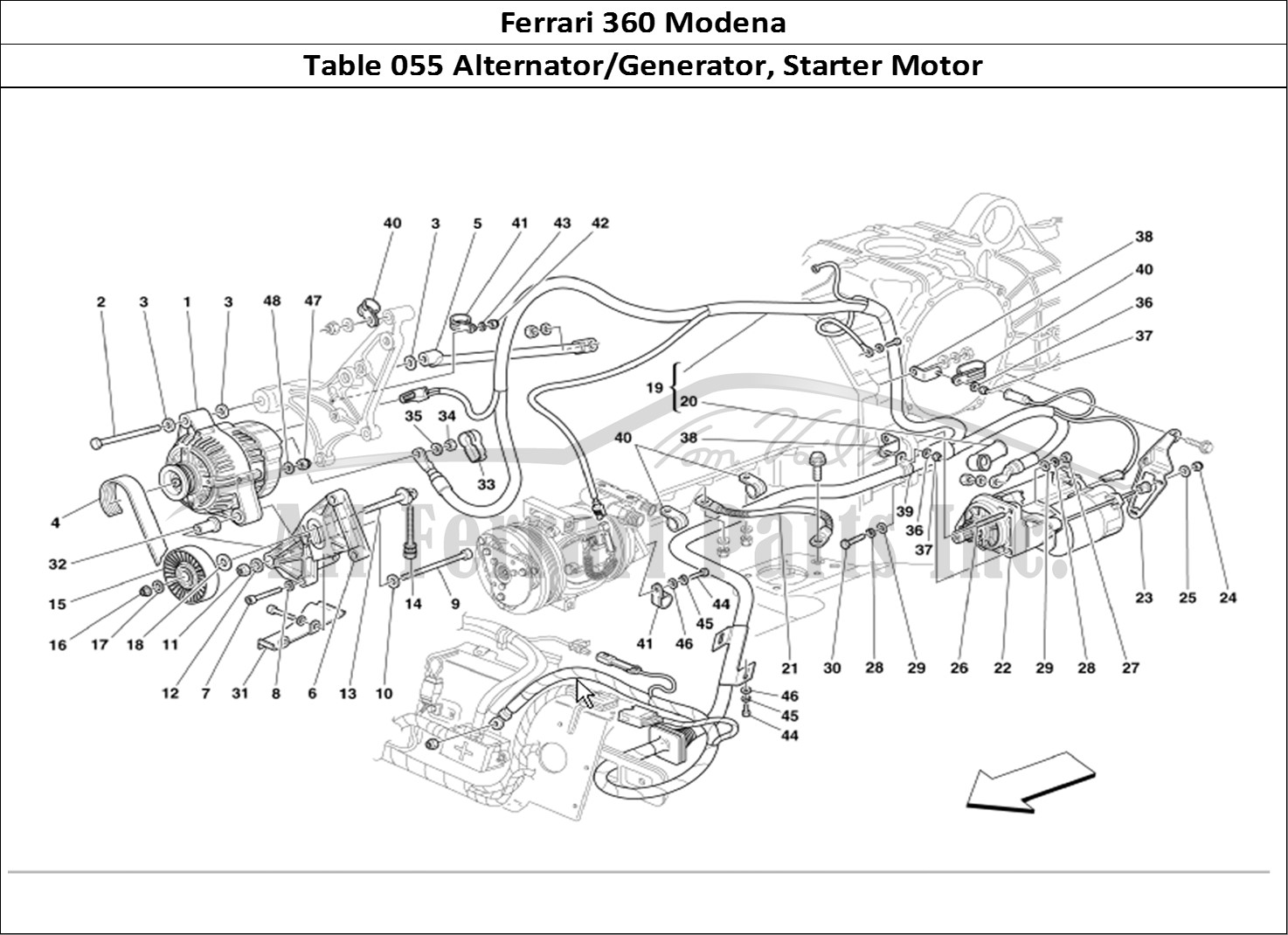 Ferrari Parts Ferrari 360 Modena Page 055 Current Generator Startin