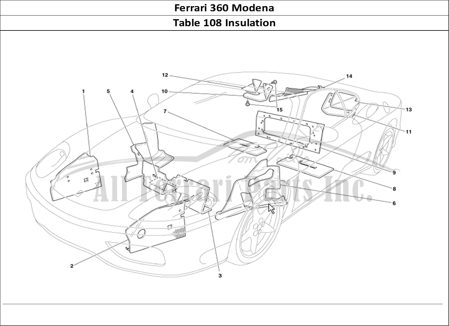 Ferrari Parts Ferrari 360 Modena Page 108 Insulations