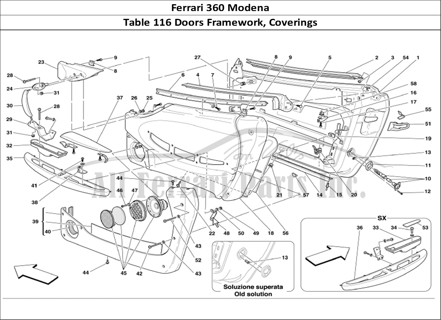 Ferrari Parts Ferrari 360 Modena Page 116 Doors Framework and Cover
