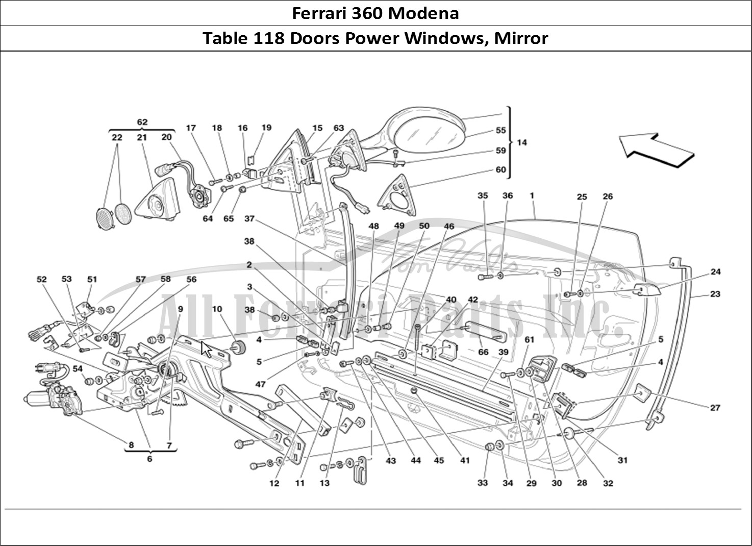 Ferrari Parts Ferrari 360 Modena Page 118 Doors Power Window and Re