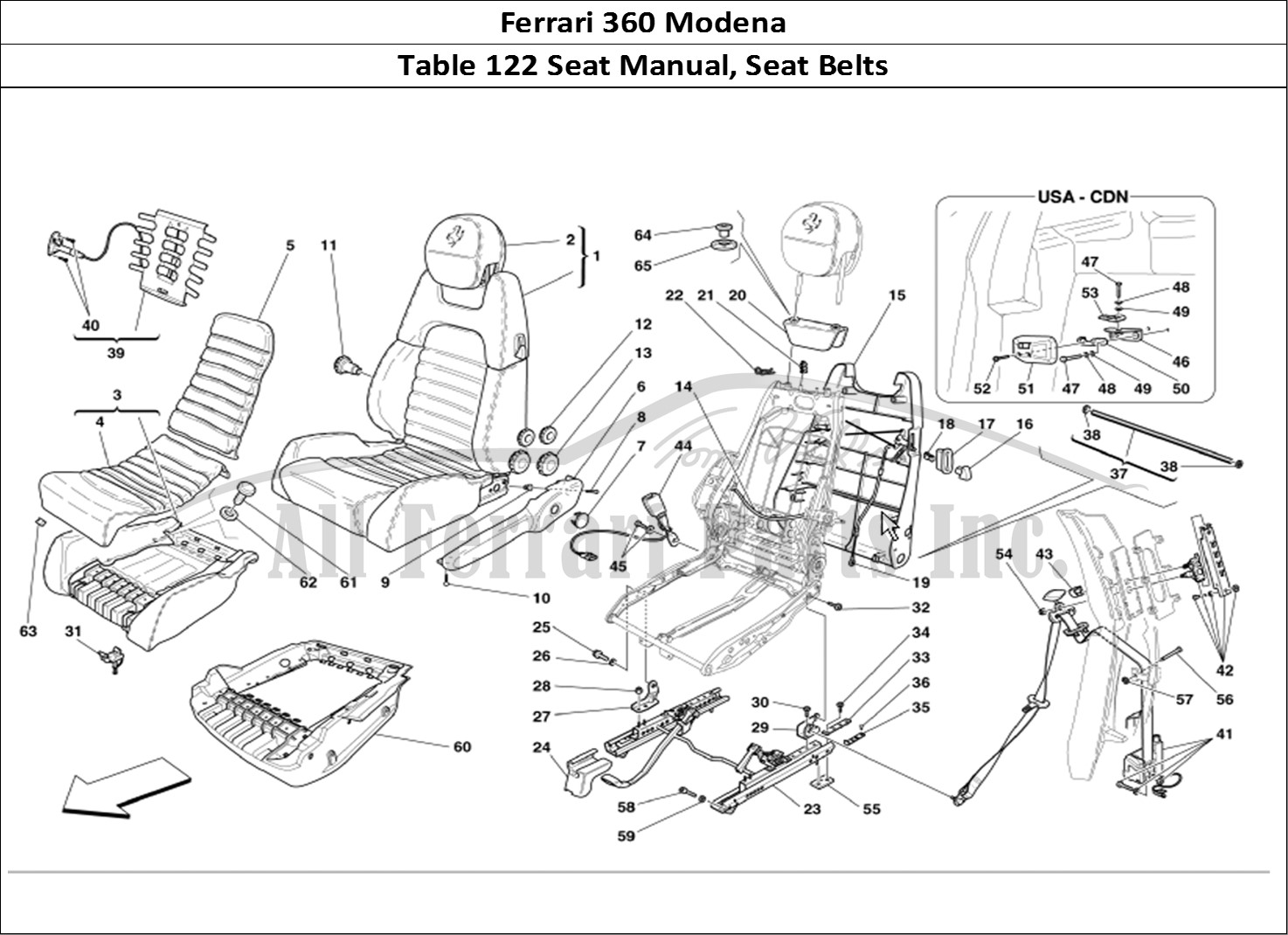 Ferrari Parts Ferrari 360 Modena Page 122 Manual Seat Safety Belts