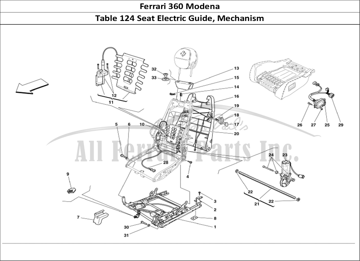 Ferrari Parts Ferrari 360 Modena Page 124 Electrical Seat Guide and
