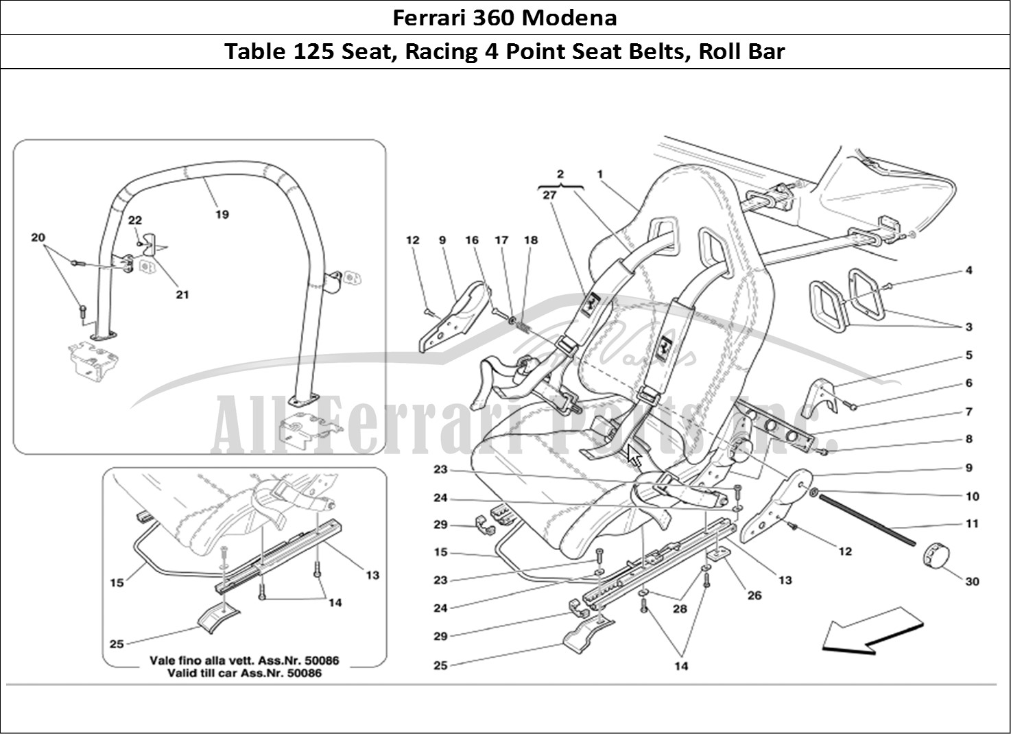 Ferrari Parts Ferrari 360 Modena Page 125 Racing Seat-4 Point Belts
