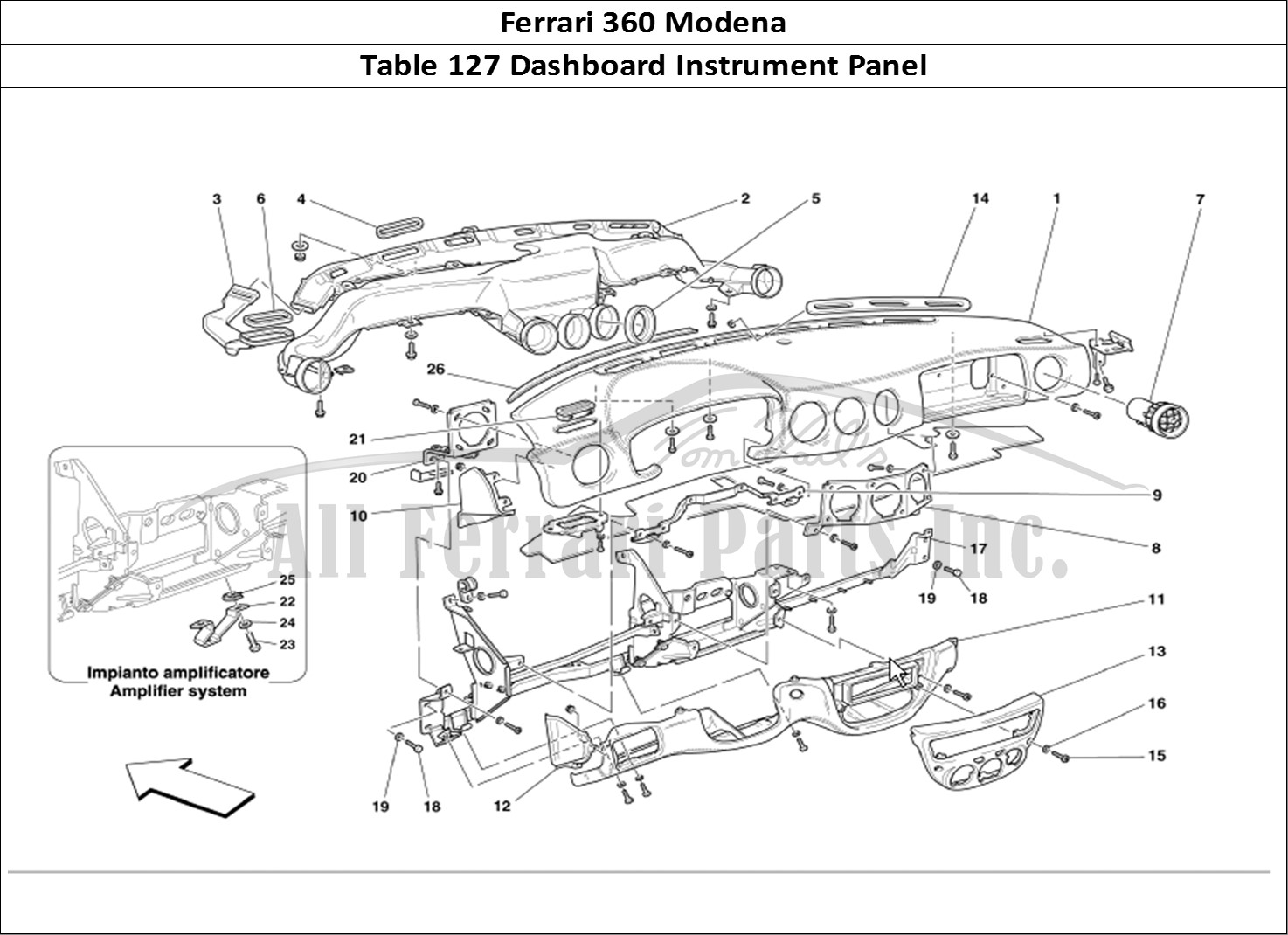 Ferrari Parts Ferrari 360 Modena Page 127 Dashboard