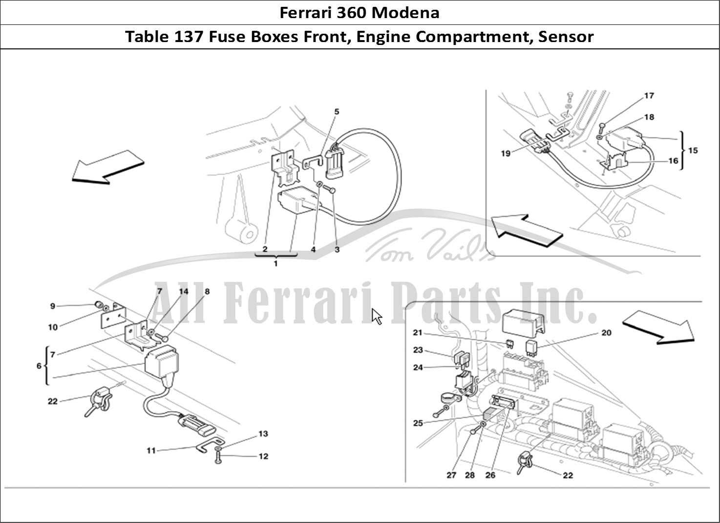 Ferrari Parts Ferrari 360 Modena Page 137 Front and Motor Compartme