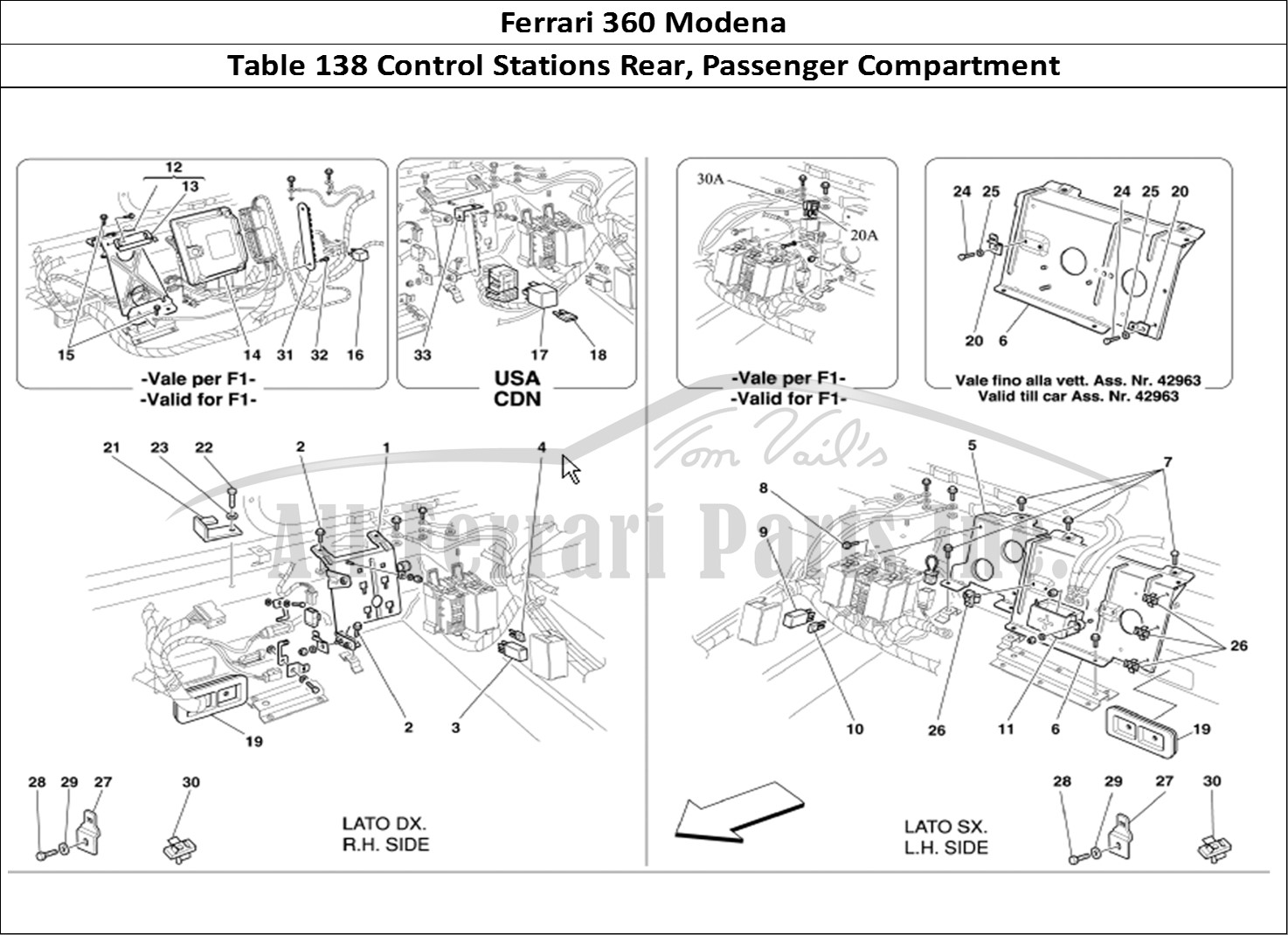Ferrari Parts Ferrari 360 Modena Page 138 Rear Passengers Compartme