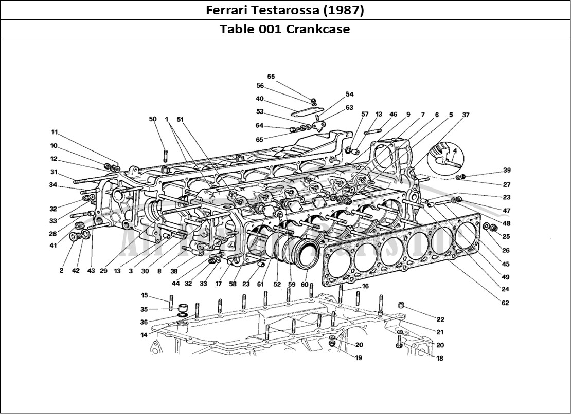 Ferrari Parts Ferrari Testarossa (1987) Page 001 Crankcase