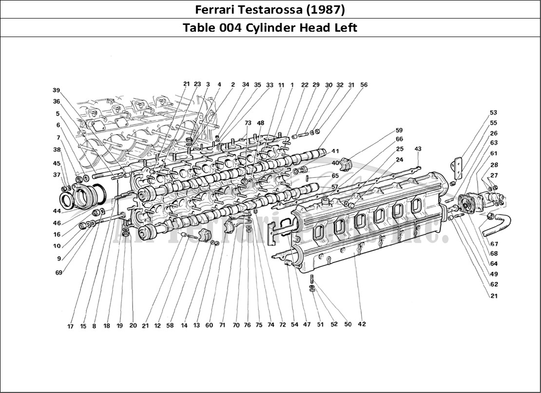 Ferrari Parts Ferrari Testarossa (1987) Page 004 Cylinder Head (Left)