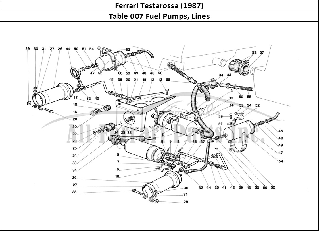 Ferrari Parts Ferrari Testarossa (1987) Page 007 Fuel Pumps and Pipes