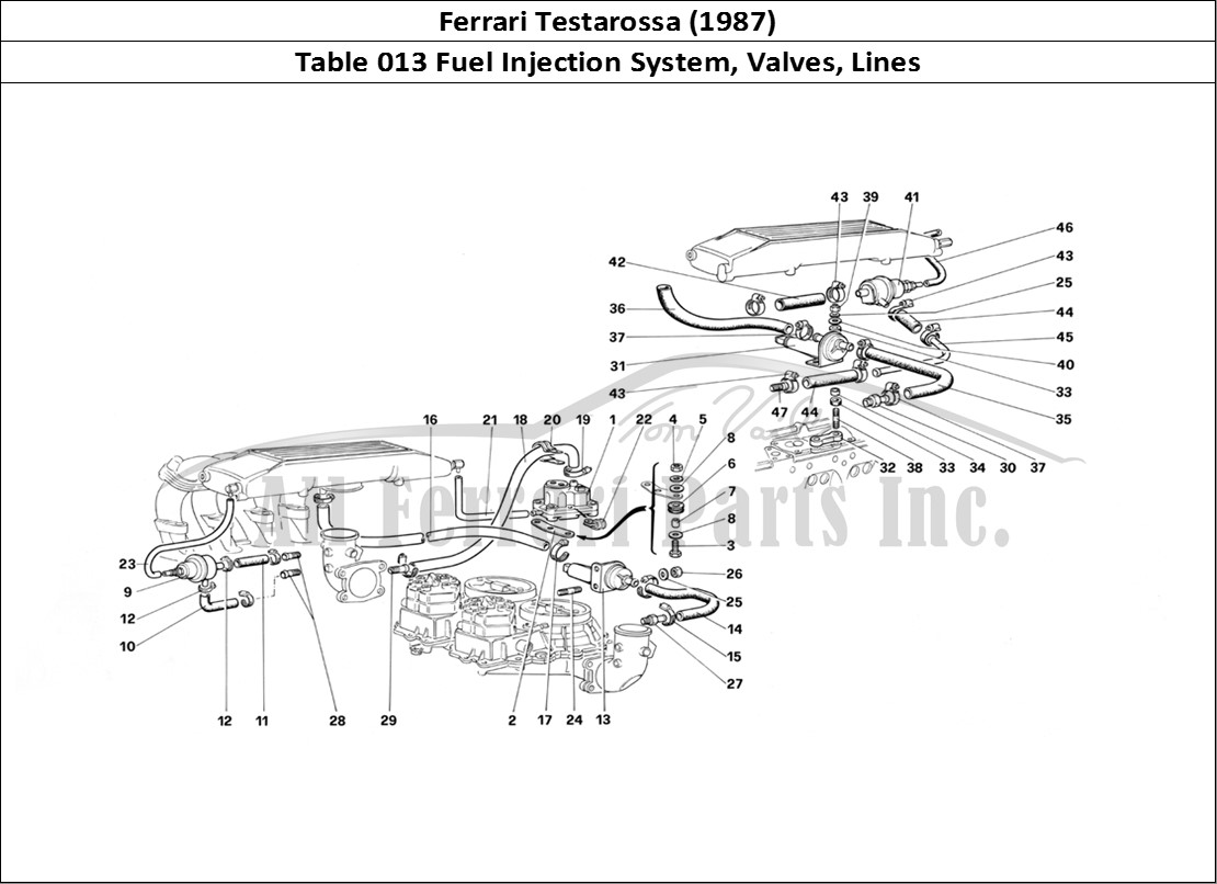 Ferrari Parts Ferrari Testarossa (1987) Page 013 Fuel Injection System - V