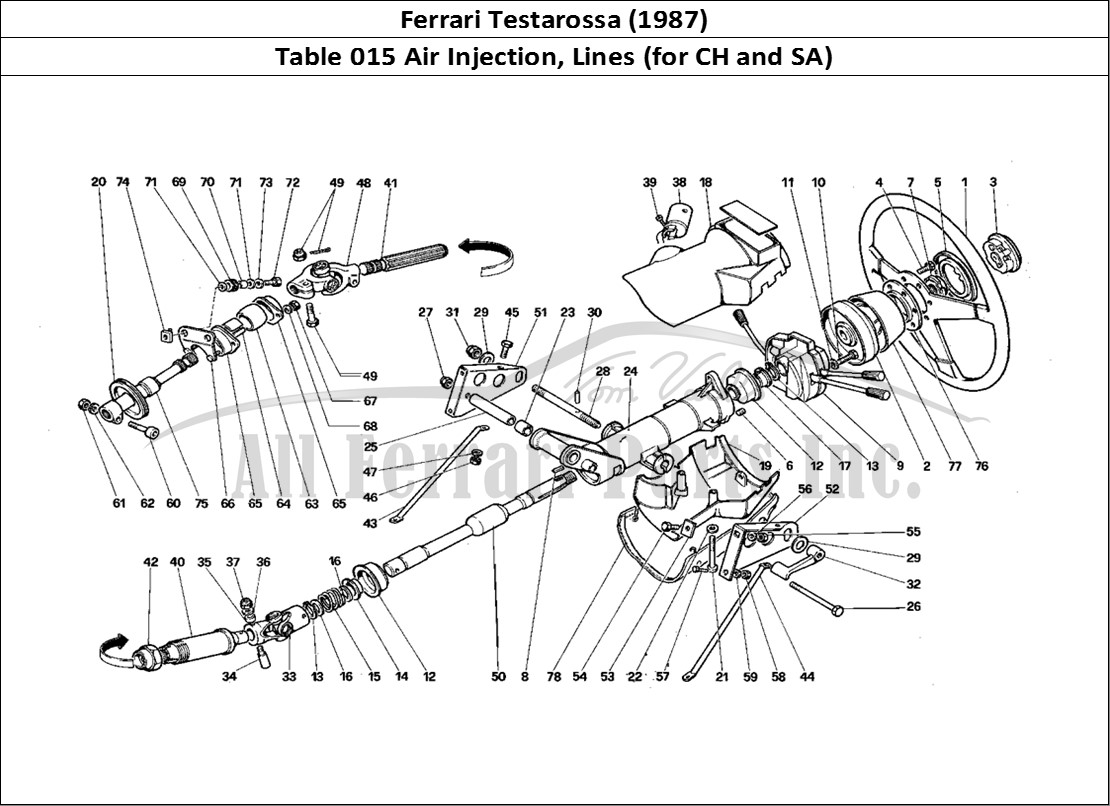 Ferrari Parts Ferrari Testarossa (1987) Page 015 Air Injection and Lines (