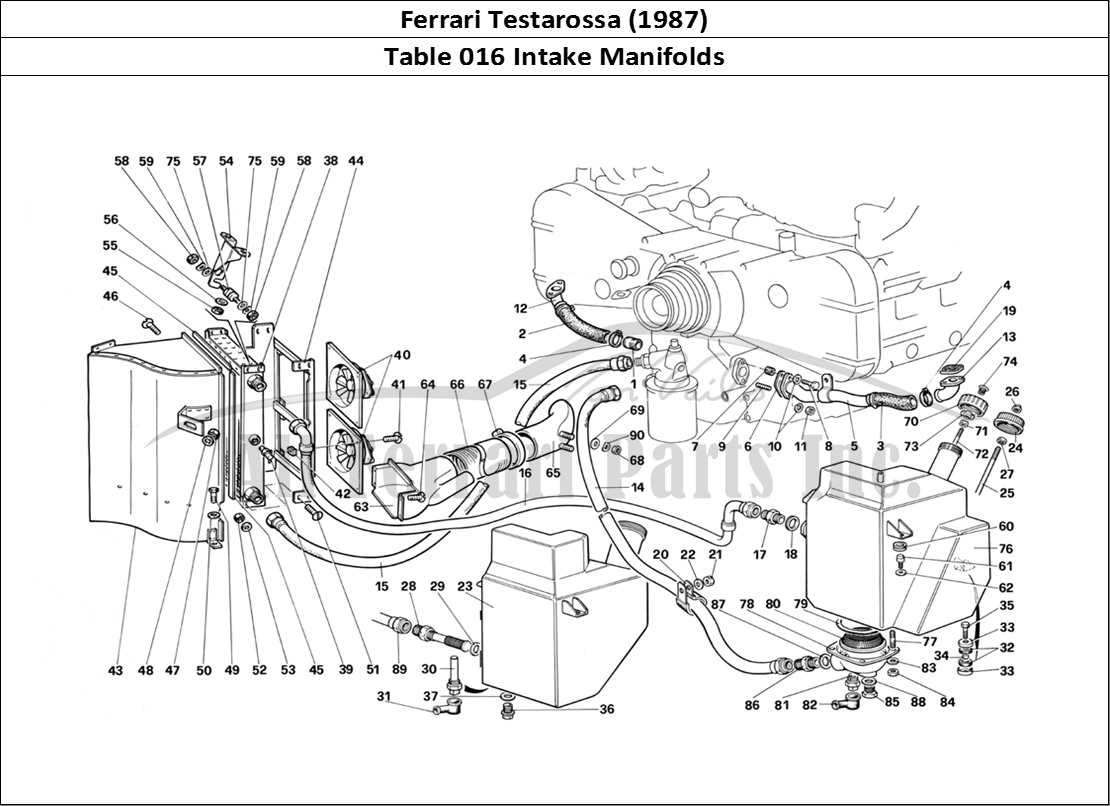 Ferrari Parts Ferrari Testarossa (1987) Page 016 Air Intake Manifolds