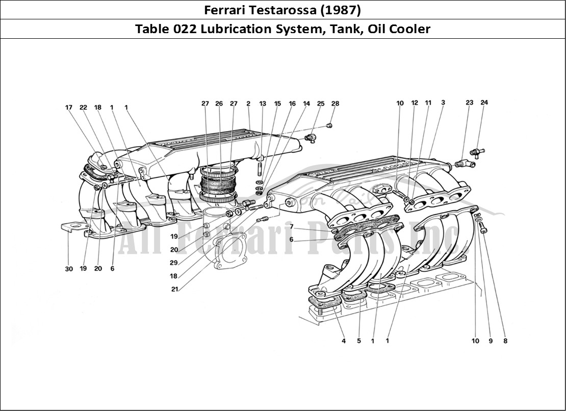 Ferrari Parts Ferrari Testarossa (1987) Page 022 Lubrication