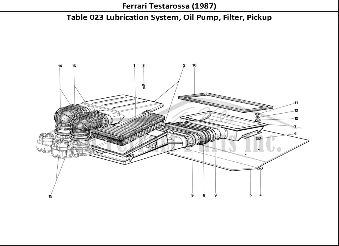 Ferrari Parts Ferrari Testarossa (1987) Page 023 Lubrication - Pumps and O