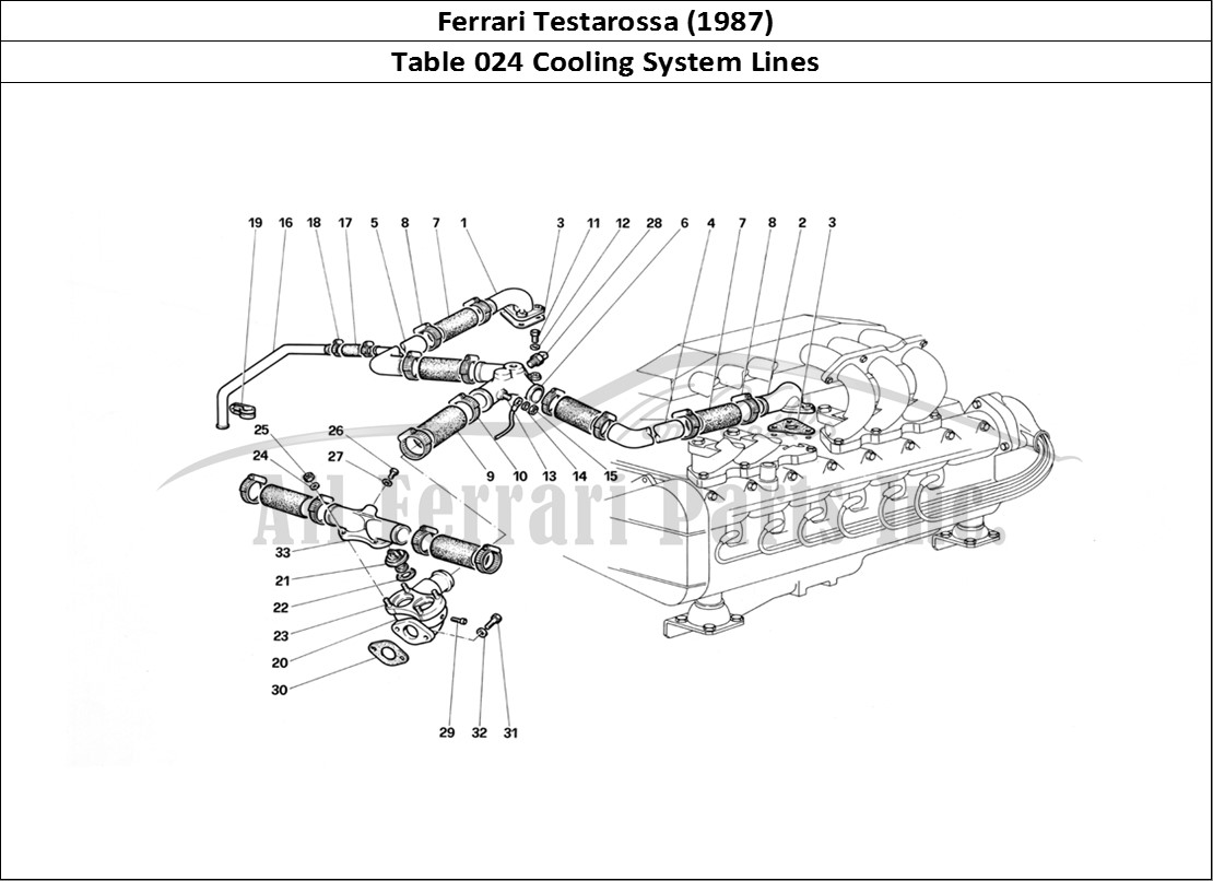 Ferrari Parts Ferrari Testarossa (1987) Page 024 Engine Cooling