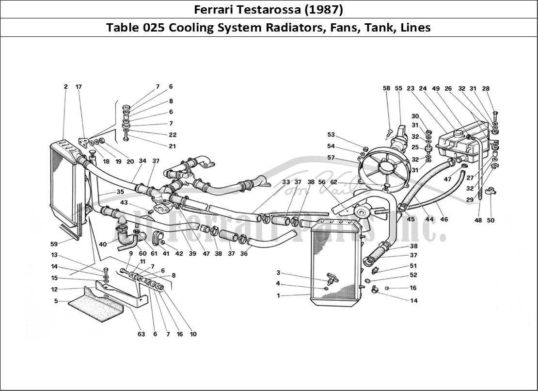 Ferrari Parts Ferrari Testarossa (1987) Page 025 Cooling System