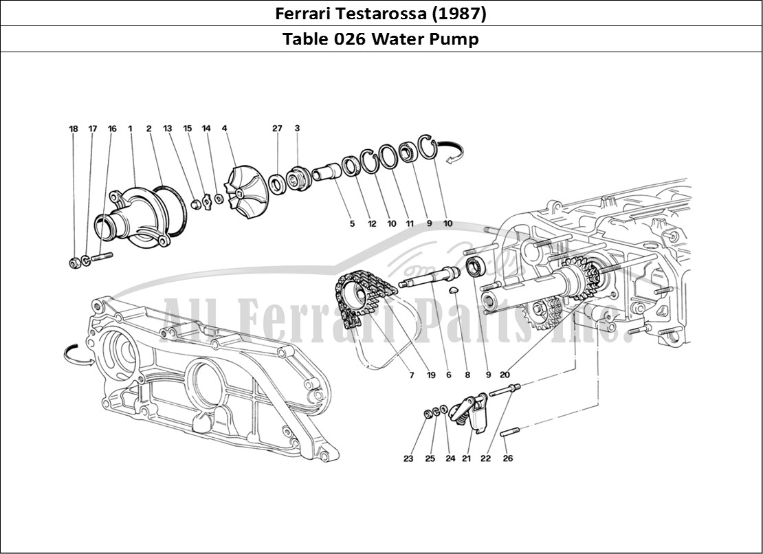 Ferrari Parts Ferrari Testarossa (1987) Page 026 Water Pump