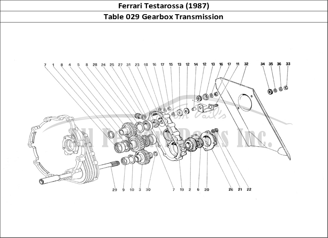 Ferrari Parts Ferrari Testarossa (1987) Page 029 Gear Box Transmission