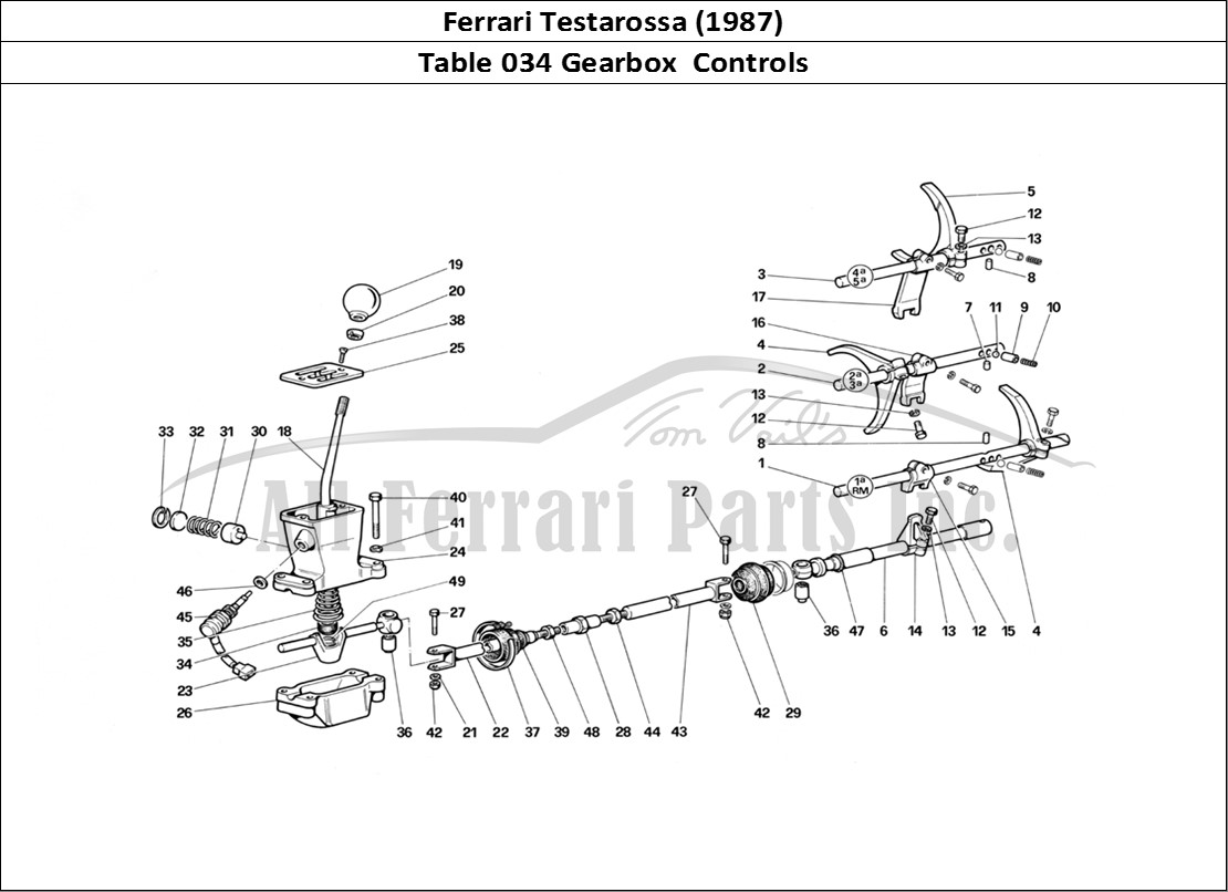 Ferrari Parts Ferrari Testarossa (1987) Page 034 Gear Box Controls