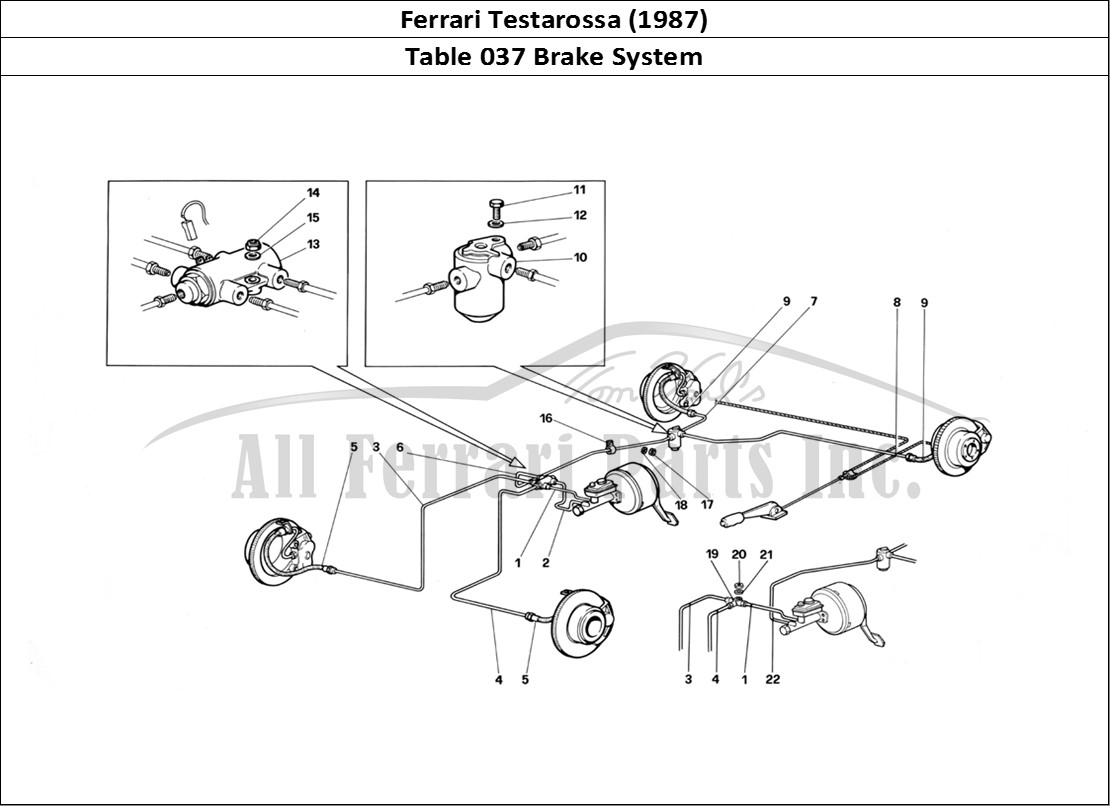 Ferrari Parts Ferrari Testarossa (1987) Page 037 Brake System