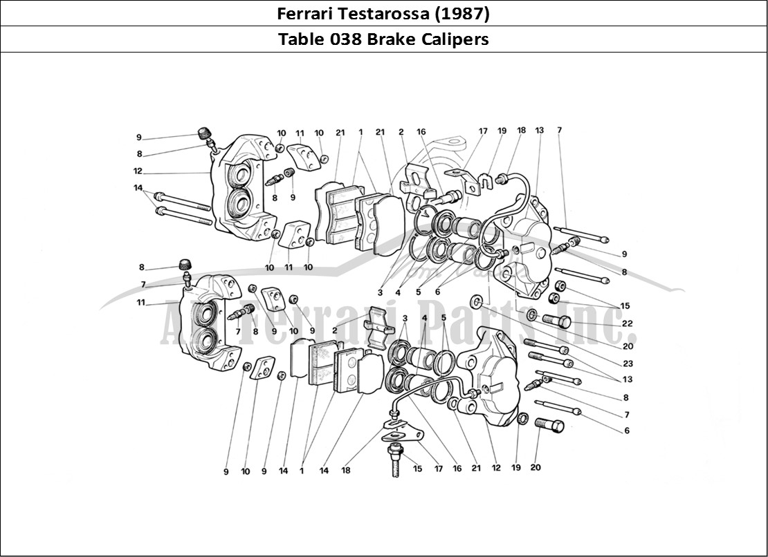 Ferrari Parts Ferrari Testarossa (1987) Page 038 Calipers for Front and Re