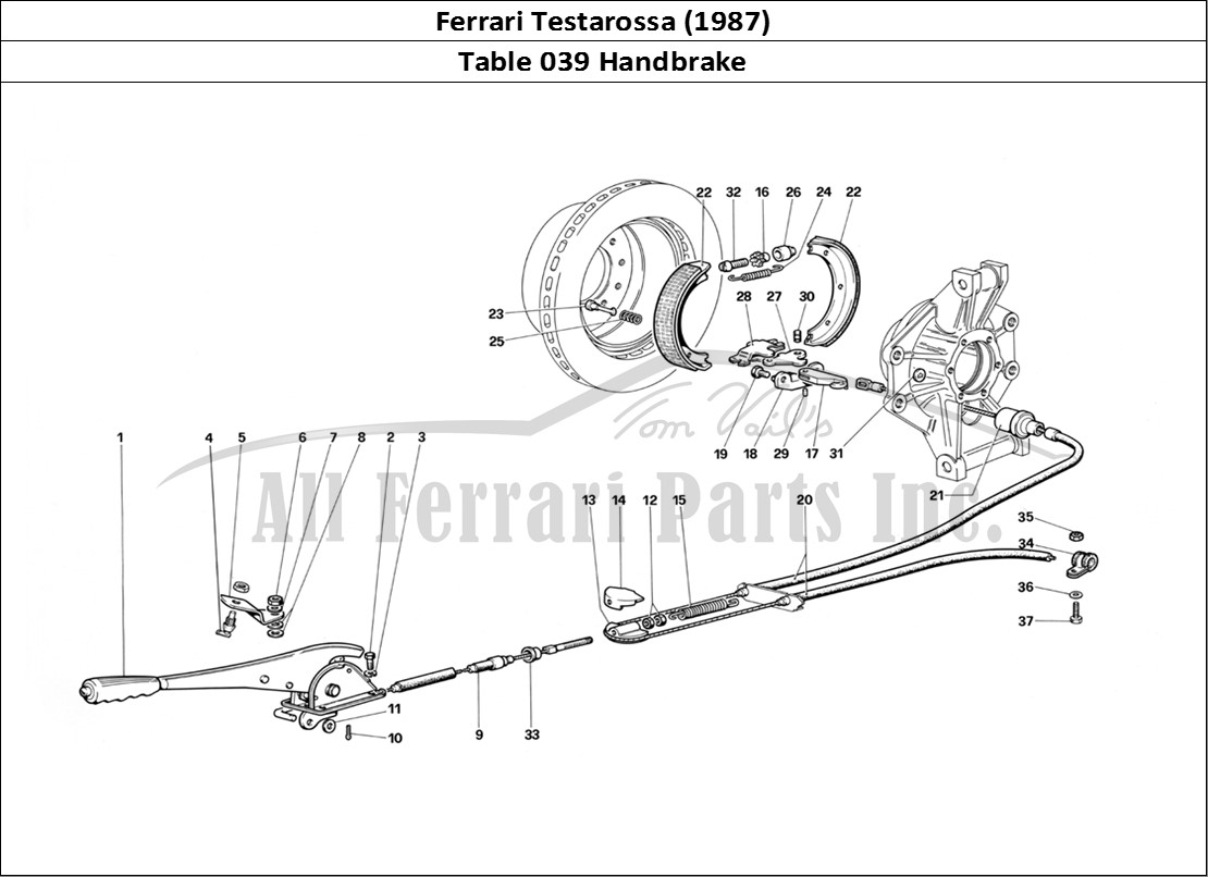 Ferrari Parts Ferrari Testarossa (1987) Page 039 Hand - Brake Control