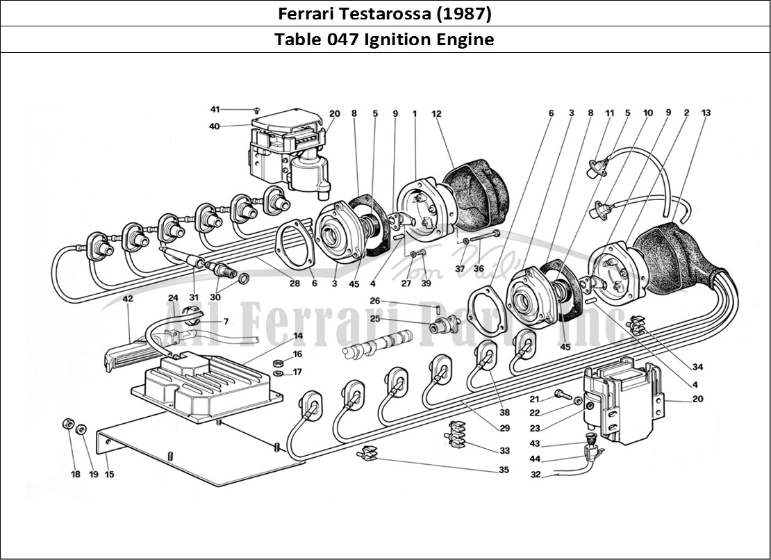Ferrari Parts Ferrari Testarossa (1987) Page 047 Engine Ignition