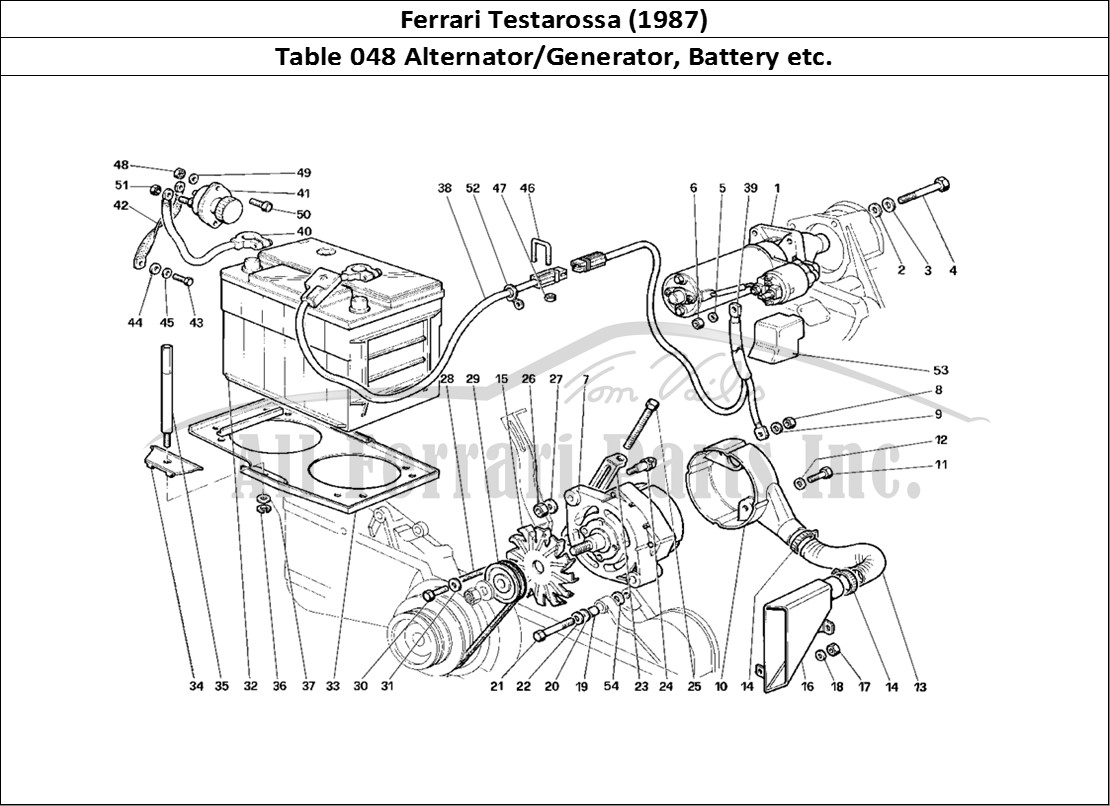 Ferrari Parts Ferrari Testarossa (1987) Page 048 Current Generation