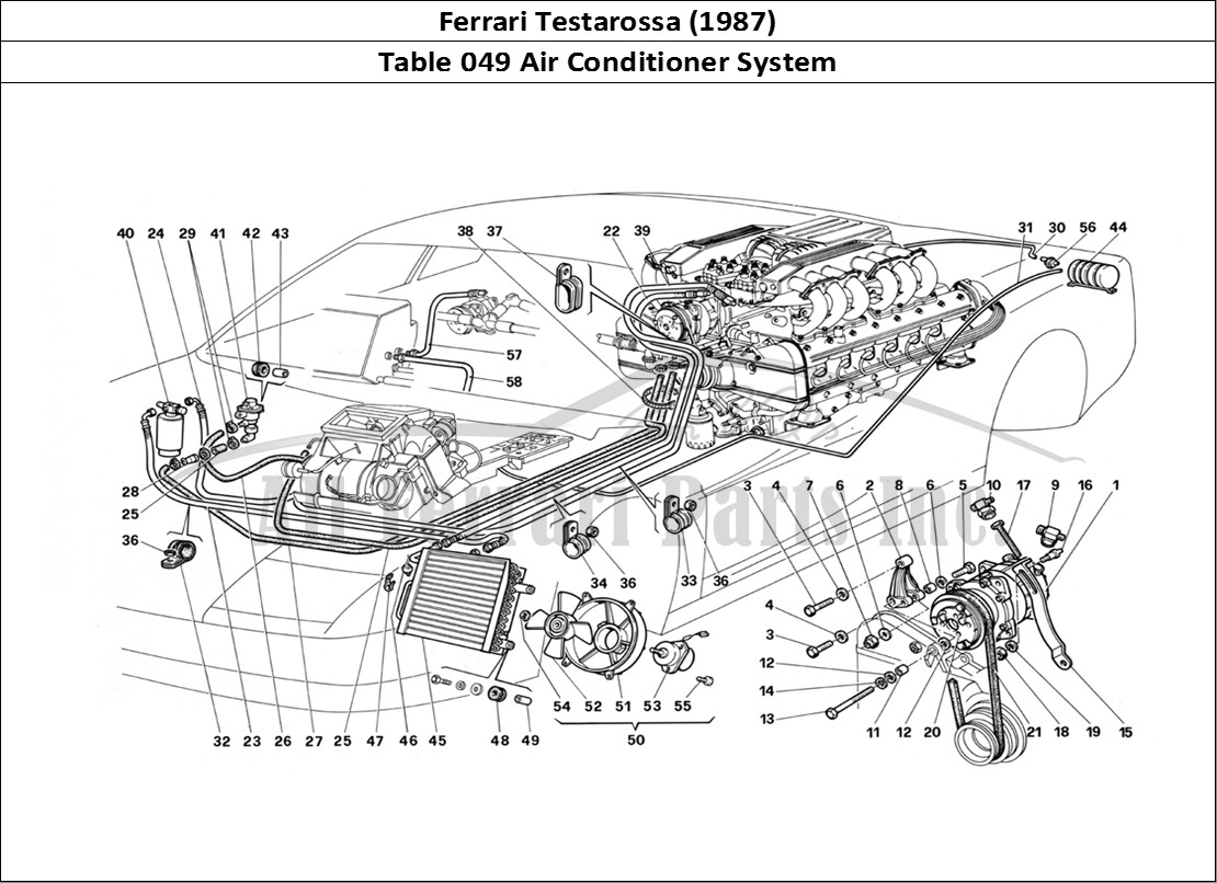 Ferrari Parts Ferrari Testarossa (1987) Page 049 Air Conditioning System