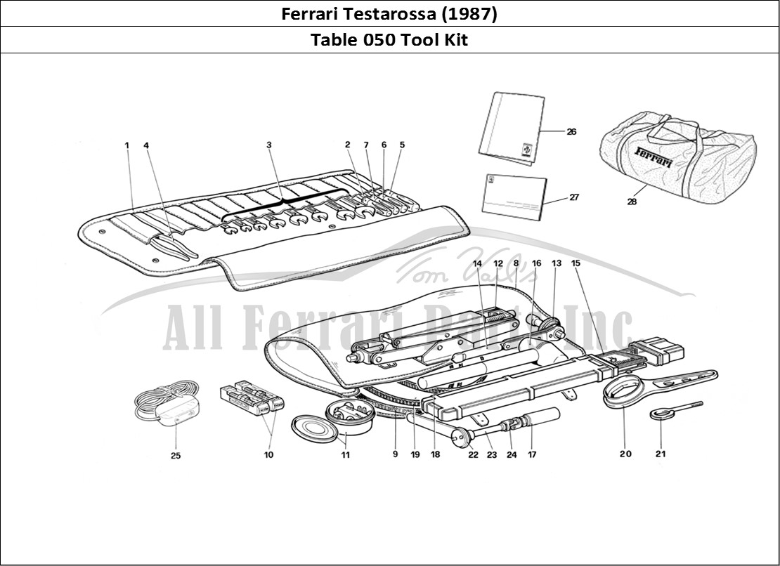 Ferrari Parts Ferrari Testarossa (1987) Page 050 Tool Kit