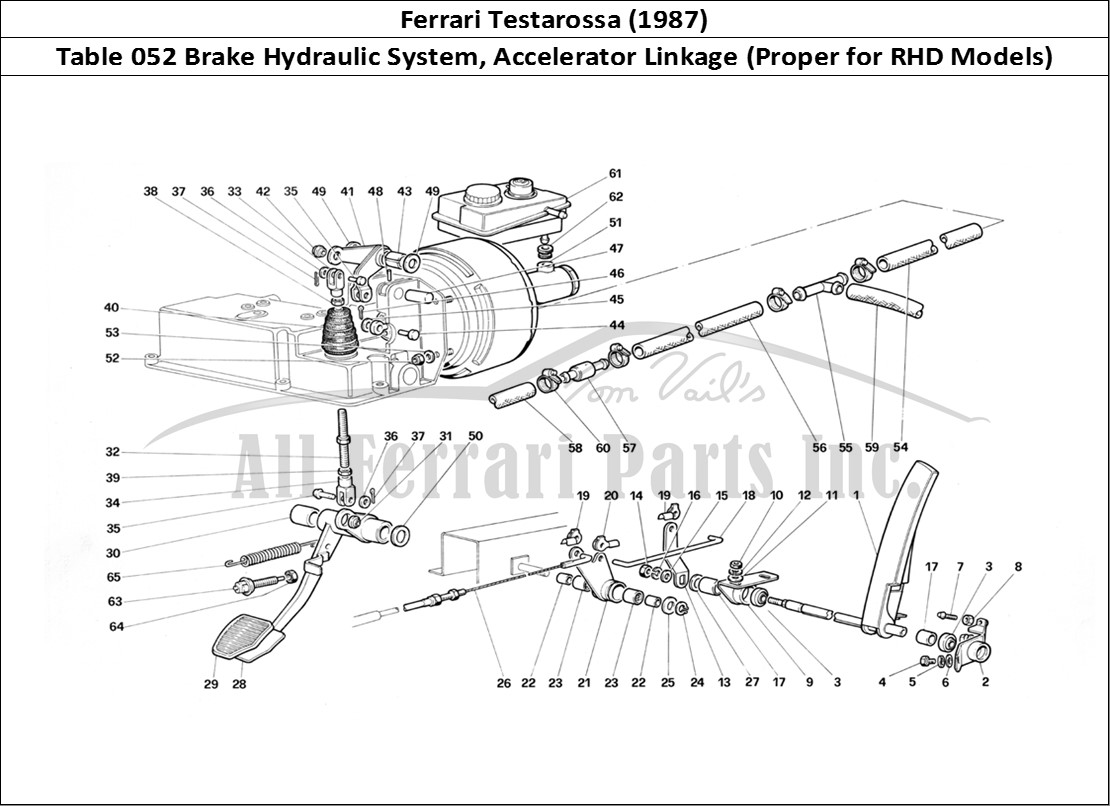 Ferrari Parts Ferrari Testarossa (1987) Page 052 Brake Hydraulic System -