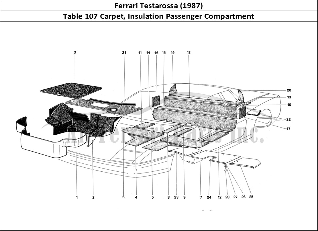 Ferrari Parts Ferrari Testarossa (1987) Page 107 Luggage Compartment Carpe