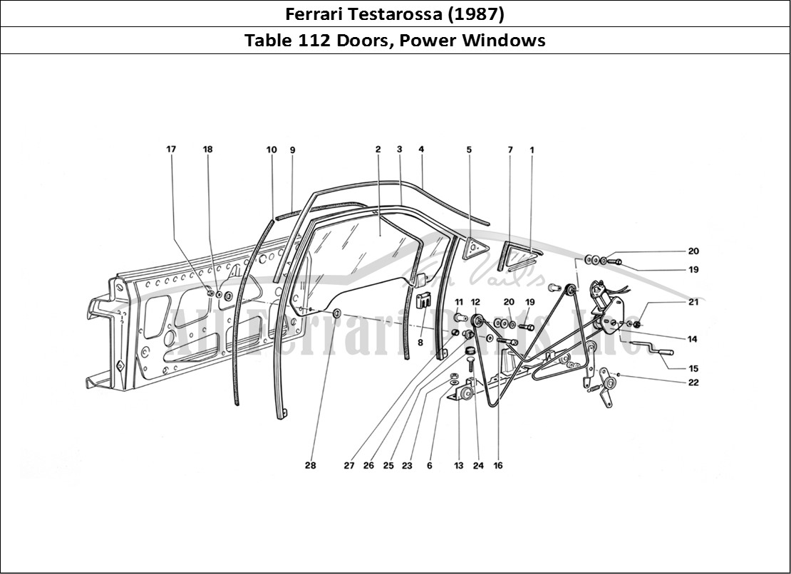 Ferrari Parts Ferrari Testarossa (1987) Page 112 Door - Power Window