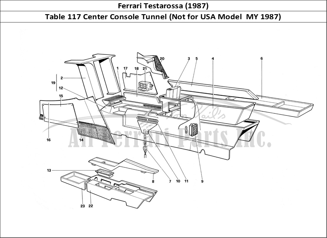 Ferrari Parts Ferrari Testarossa (1987) Page 117 Central Tunnel (Not for U