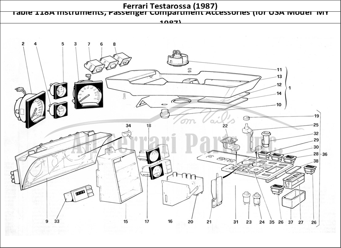 Ferrari Parts Ferrari Testarossa (1987) Page 118 Instruments and Passenger