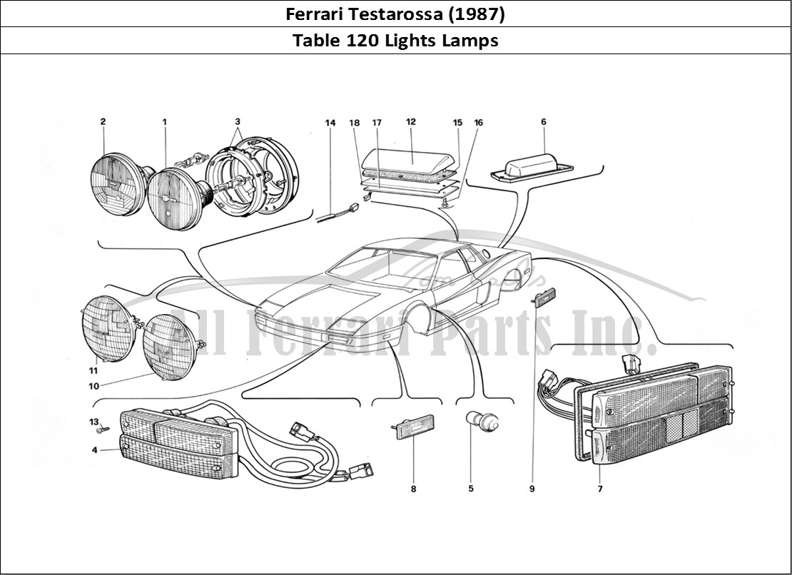 Ferrari Parts Ferrari Testarossa (1987) Page 120 Lamps