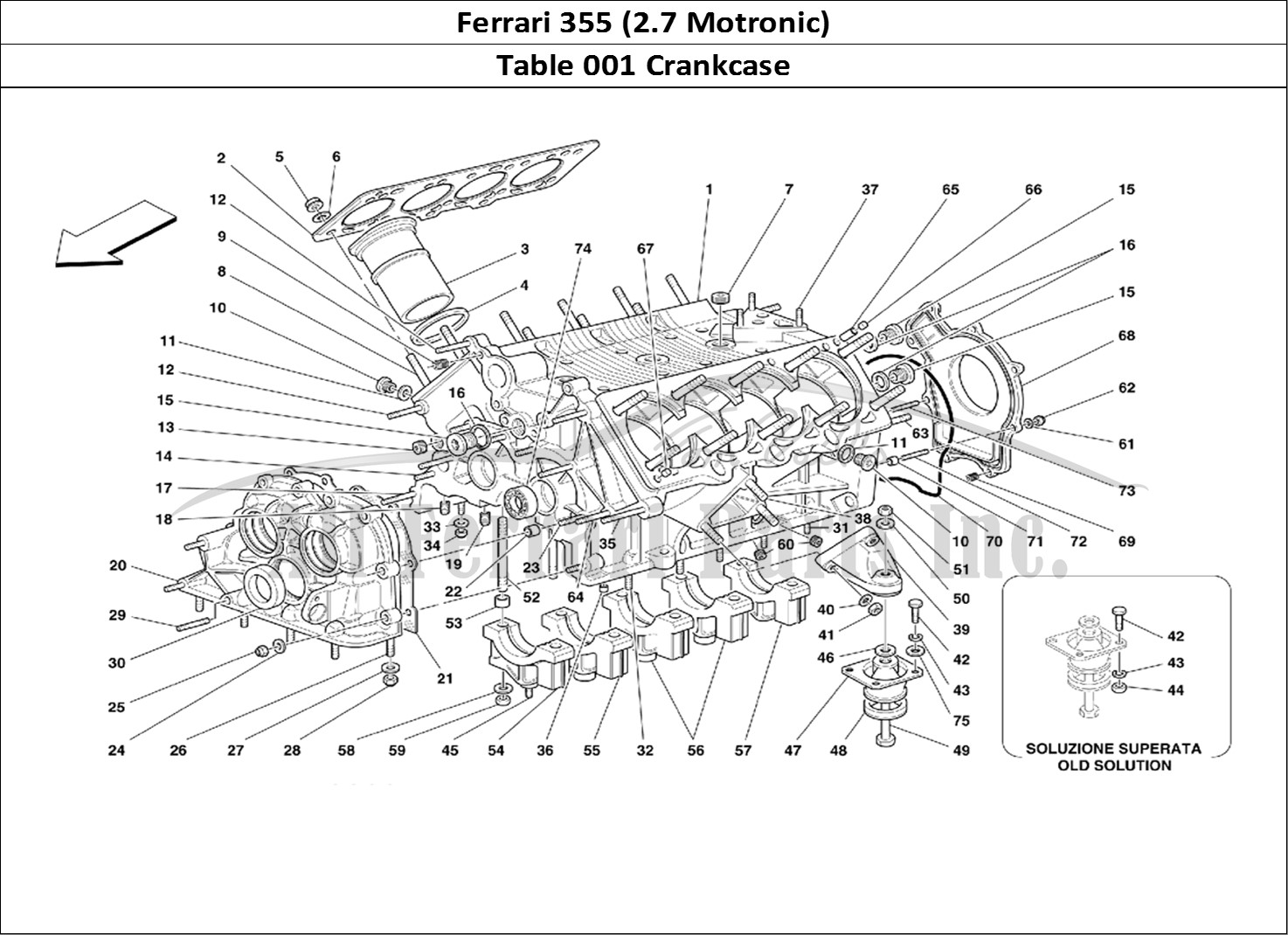 Ferrari Parts Ferrari 355 (2.7 Motronic) Page 001 Crankcase