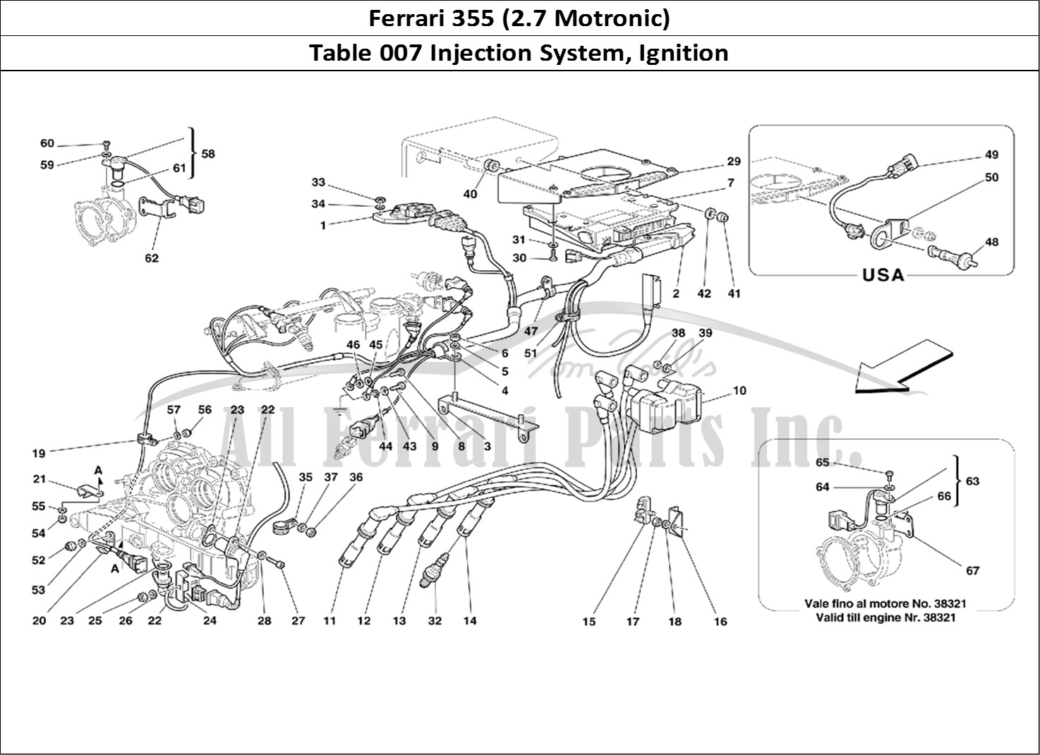 Ferrari Parts Ferrari 355 (2.7 Motronic) Page 007 Injection Device - Igniti