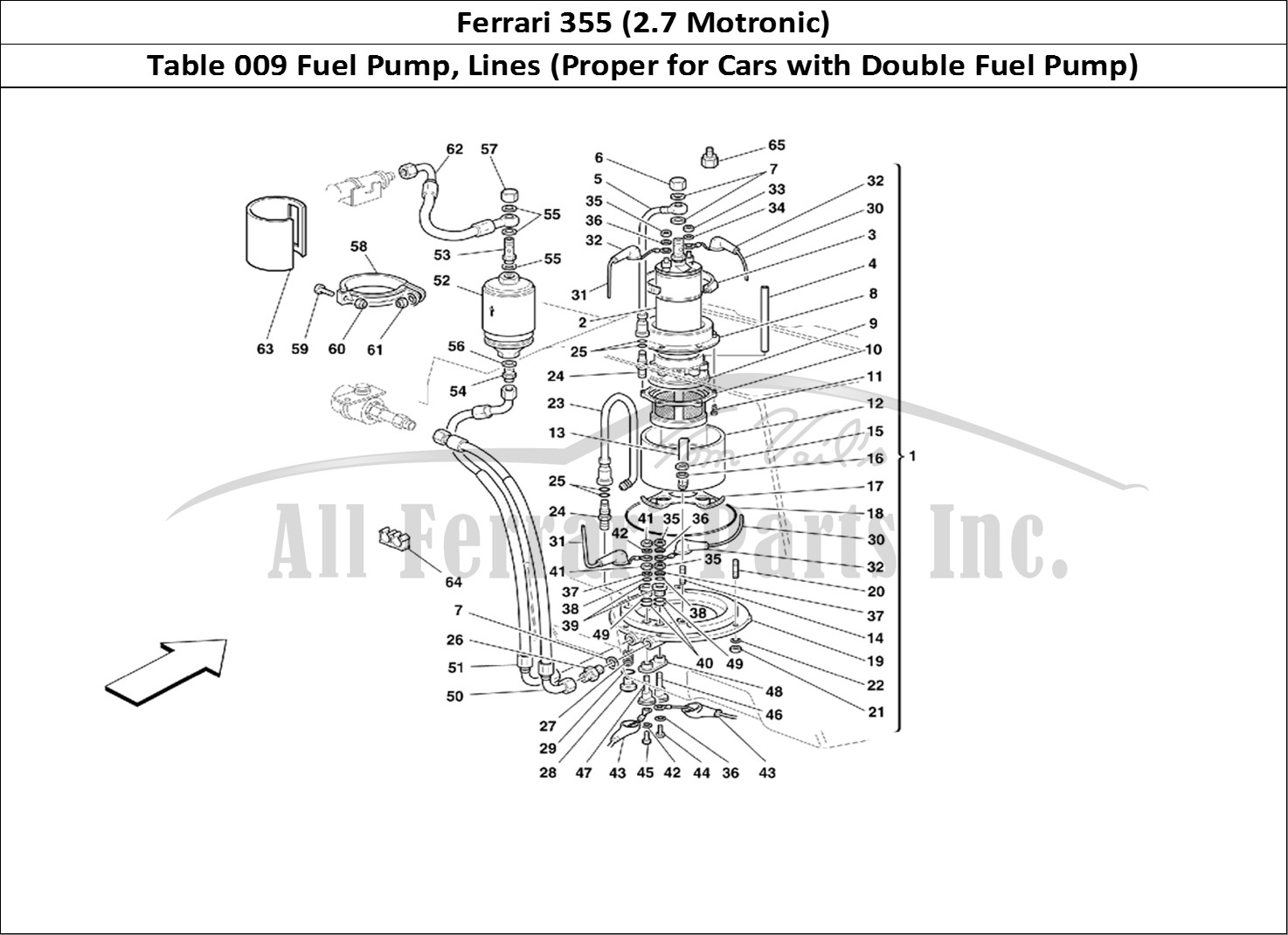 Ferrari Parts Ferrari 355 (2.7 Motronic) Page 009 Fuel Pump and Pipes -Vali