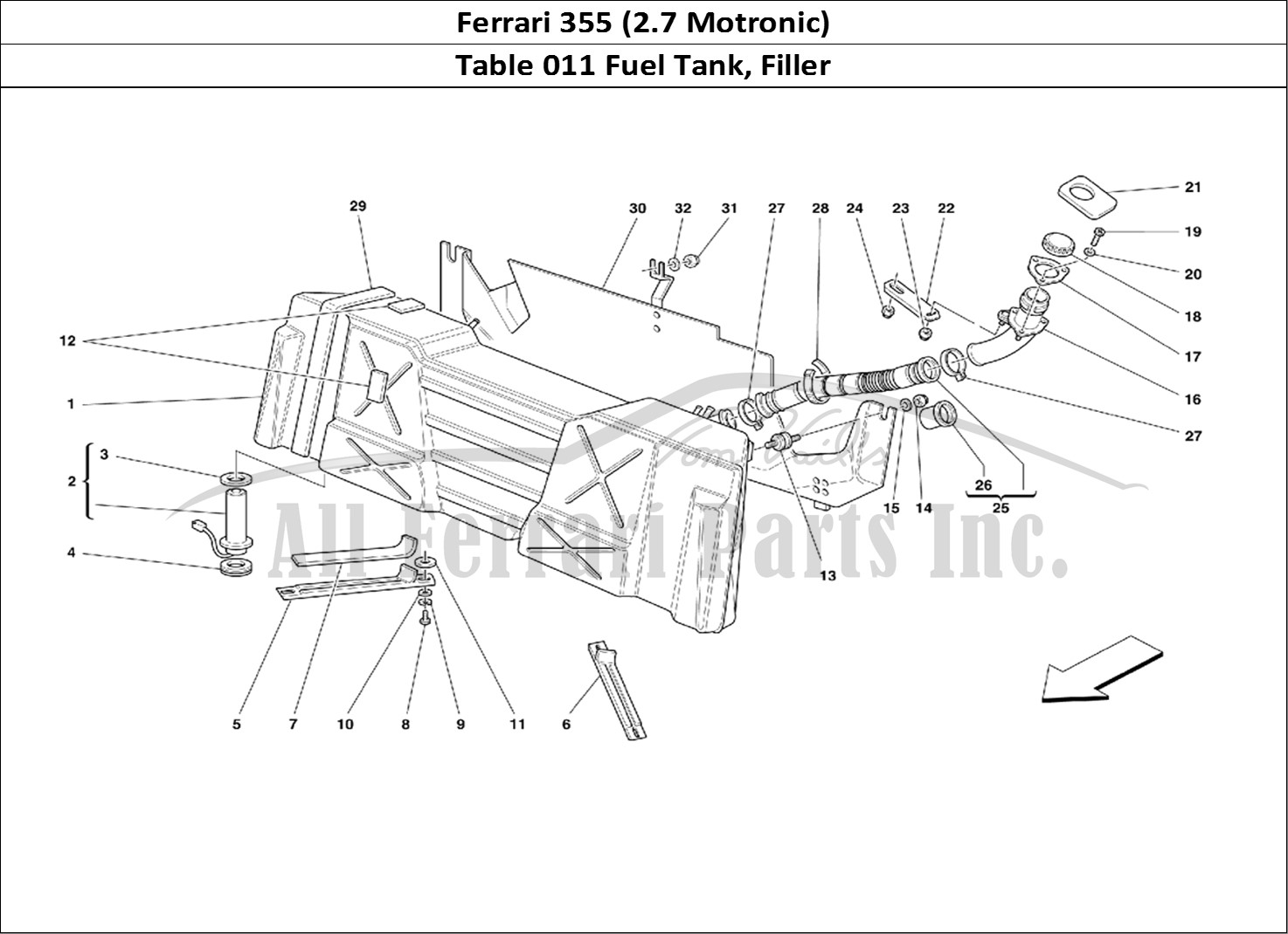 Ferrari Parts Ferrari 355 (2.7 Motronic) Page 011 Fuel Tank