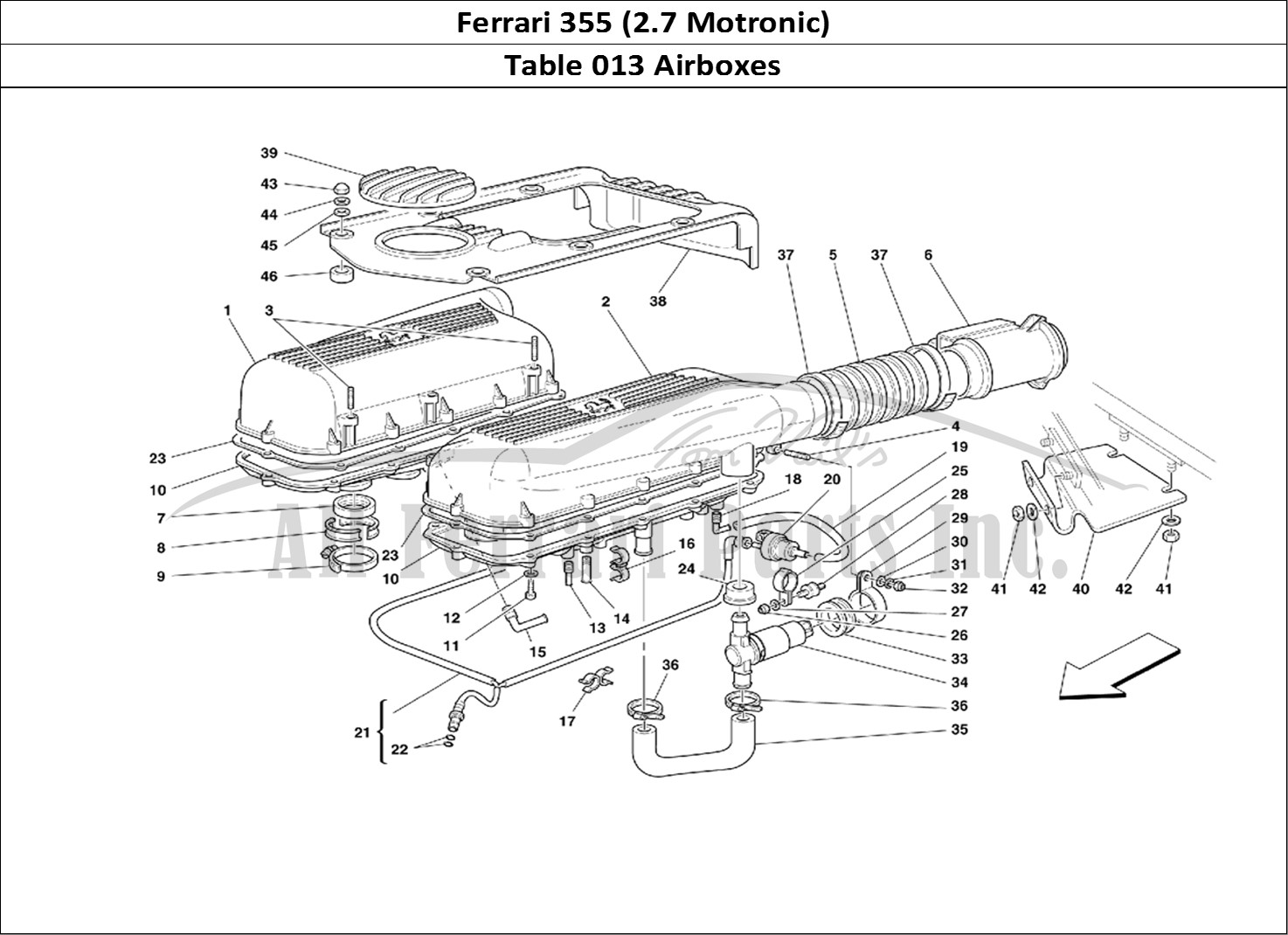 Ferrari Parts Ferrari 355 (2.7 Motronic) Page 013 Air Boxes